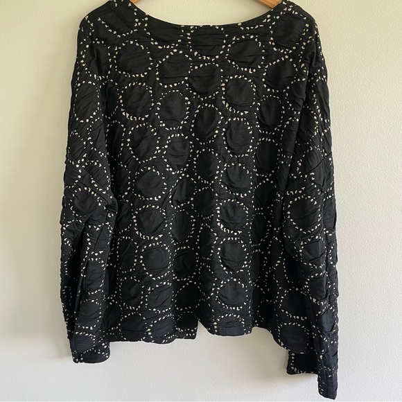 Lisa Bayne Jersey Knit Asymmetrical Long Sleeve Black Cardigan Top Size XXL - Picture 3 of 11